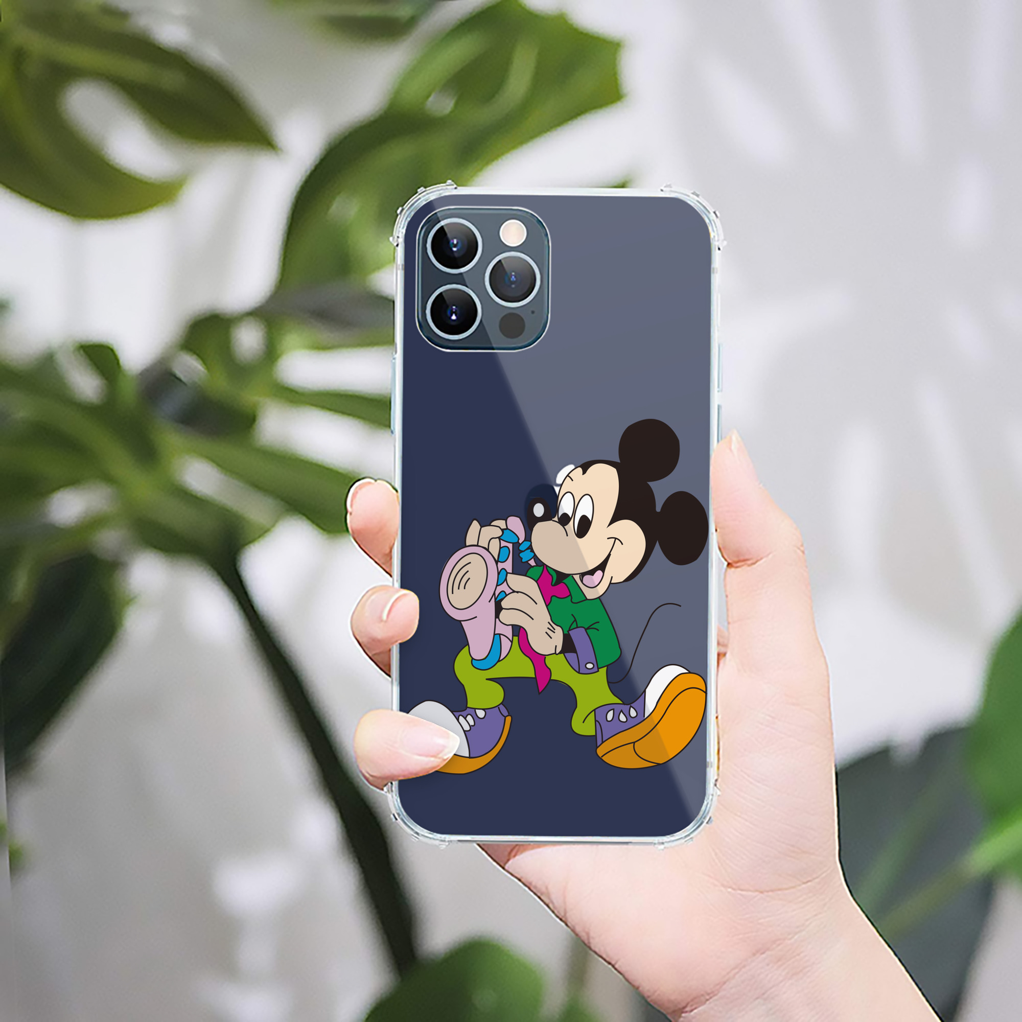 （画像用） ミッキーマウス Mickey Mouse 【iPhone 12シリーズ対応】透明スマホケース（クリアソフトケース）
